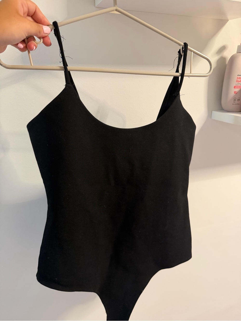 Dance & Marvel Black Spaghetti-Strap Bodysuit